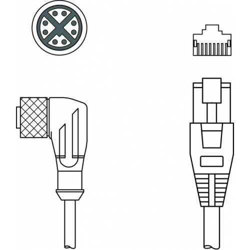 KSS GB-M12-8W-RJ45-A-P7-050 - Соединительный кабель