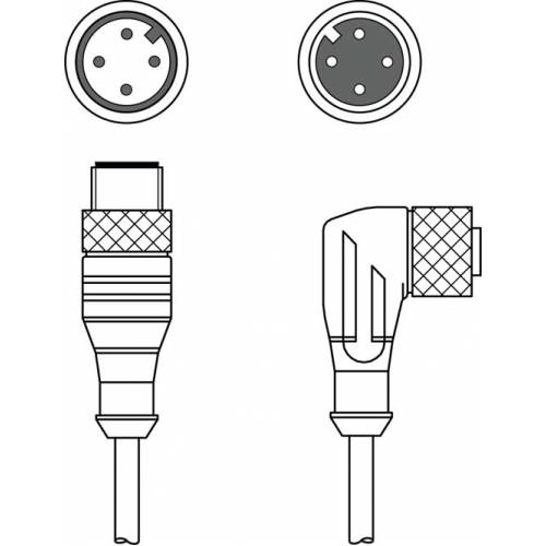 KDS U-M12-4W-M12-4A-P1-050-3DP - Соединительный кабель