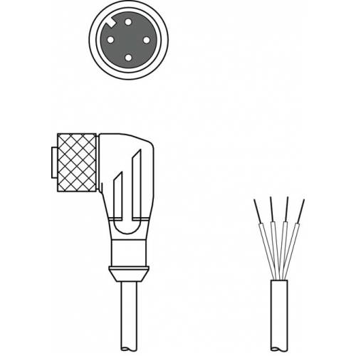KD U-M12-4W-P1-100 - Соединительный кабель