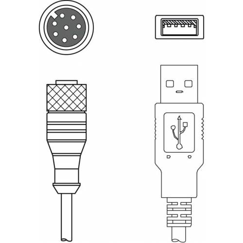 KB M12A-8P-USB-3000 - Соединительный кабель