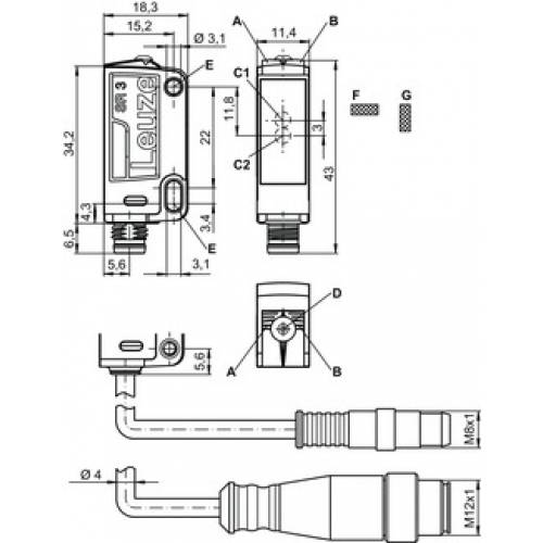 KRT3CW.L3S1/4T-200-M12 - Датчик контраста